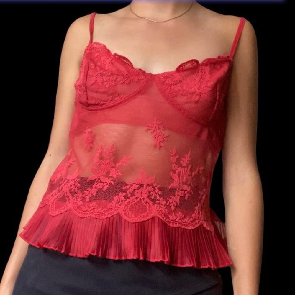 Red lace cami vintage